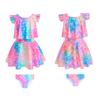 Maillot de bain une pièce jupe sirène d'été pour enfants européen et américain, robe, maillot de bain protection solaire pour fille, vêtements de plage