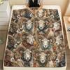 1PC Retro Animal Art Print Flannel Blanket, High Quality All Seasons, Home Decor, Warmth and Comfort, Perfect for Christmas Gifts