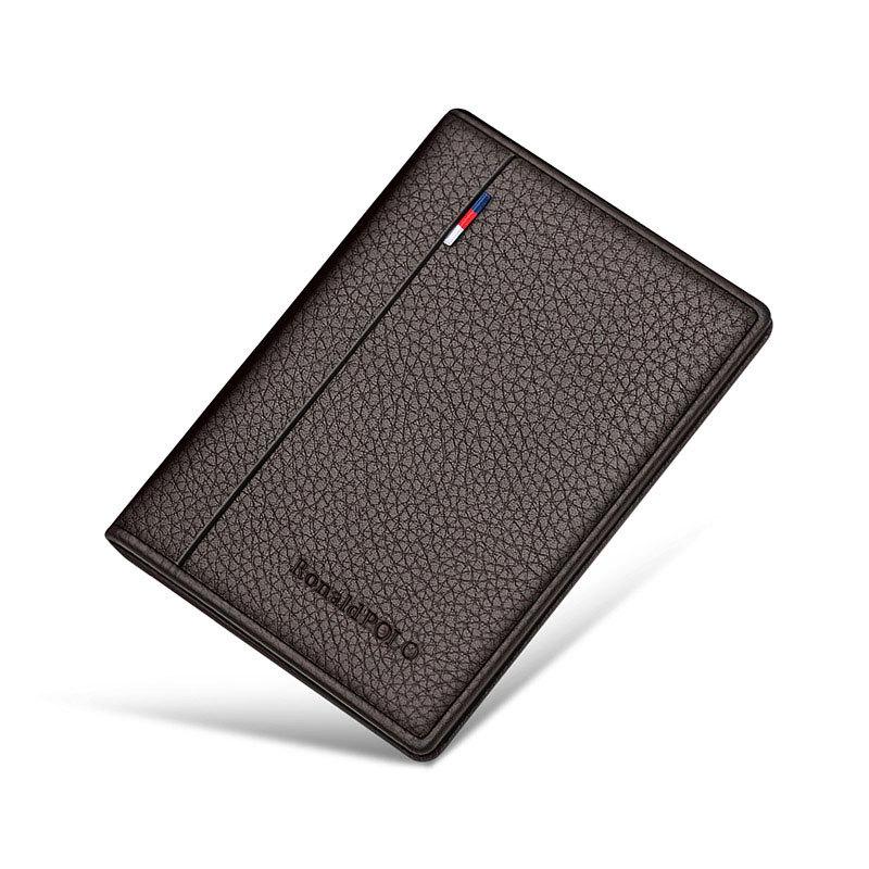 Bozton Paul Men's Ultra-Thin Genuine Leather Card and ID Wallet