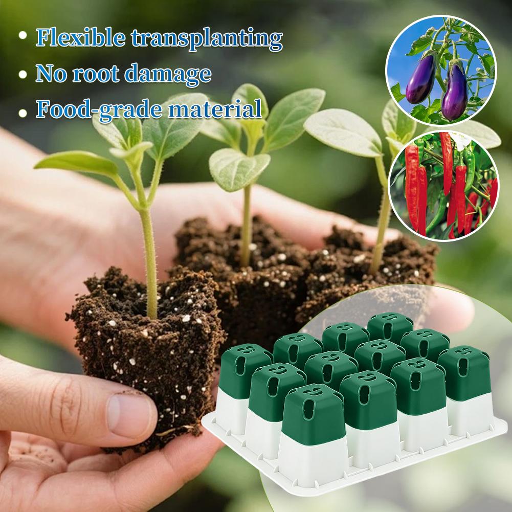 5Pcs Seed Starter Trays 60 Cells Flexible Seedling Tray For Easy Release Reusable Plant Germination Kit Indoor Gardening
