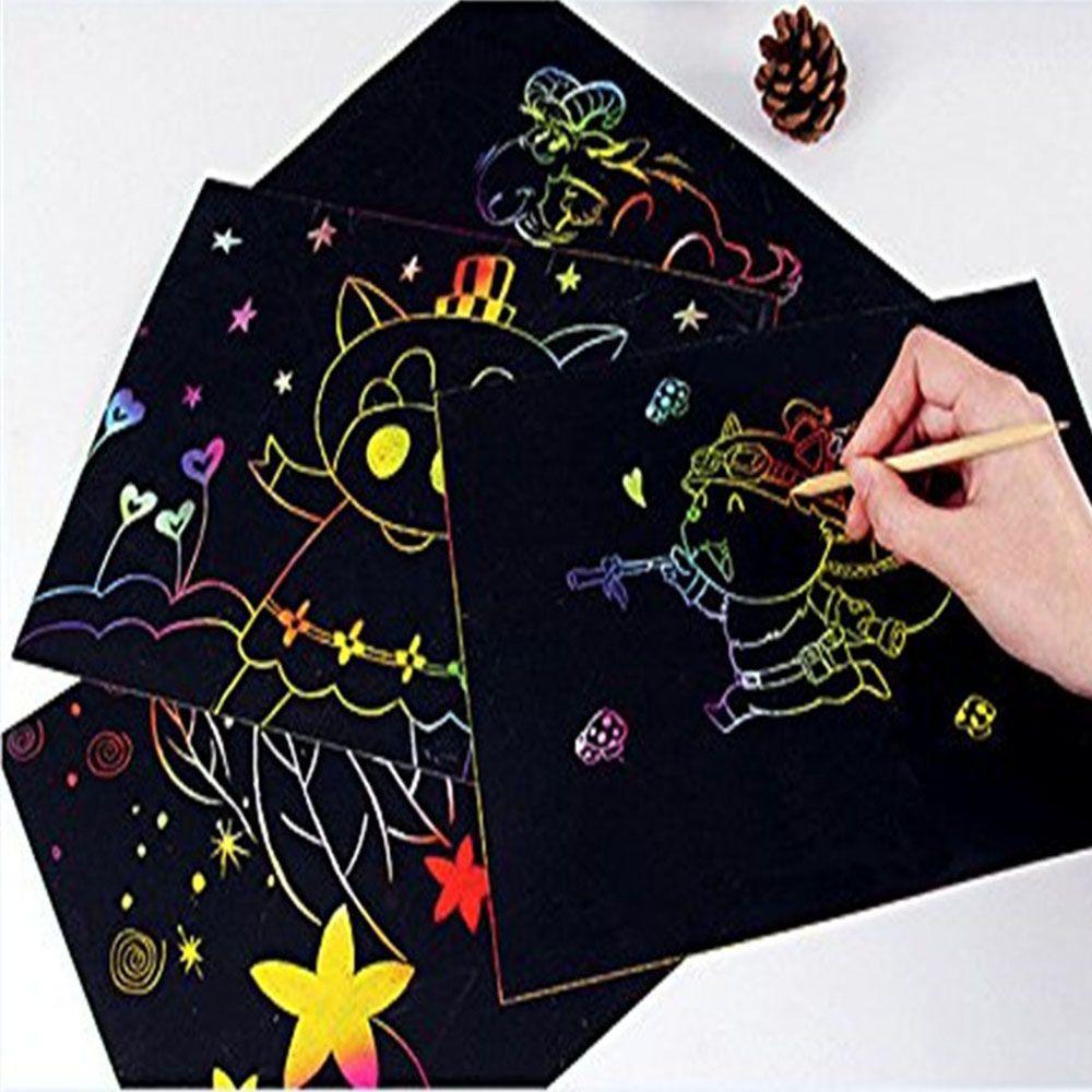 

Books Scraping Painting Doodle Book Early Learning Children Toys Art Painting Paper Scratch Paper чорний