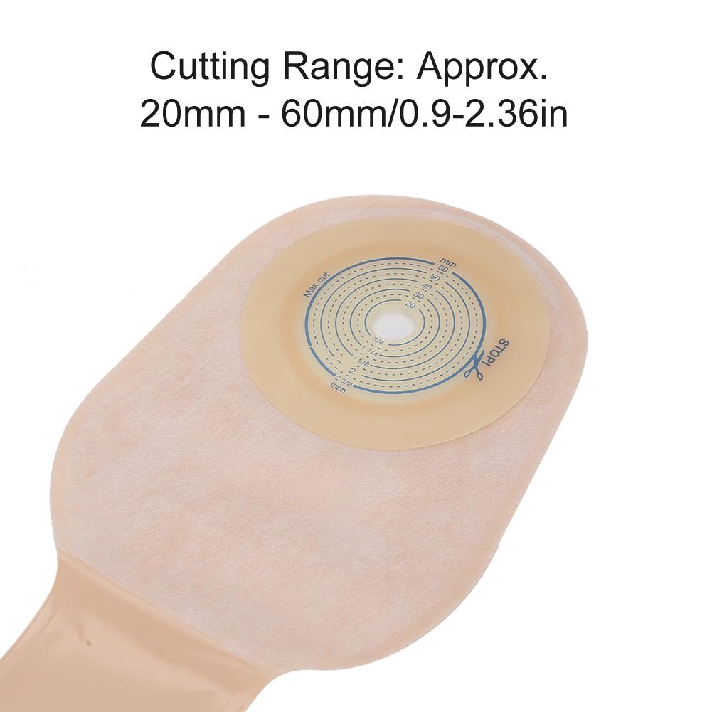 10pcs One Piece System Drainable Ostomy Bag Pouch Stoma Cover Urine 20 60mm Opening(Clip Type )