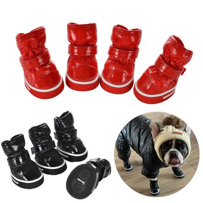 Winter Hundeschuhe für kleine mittelgroße Hunde Katzen Wasserdicht Rutschfest Welpen Schneestiefel Fleece Warm Chihuahua Französische Bulldogge Haustierschuhe