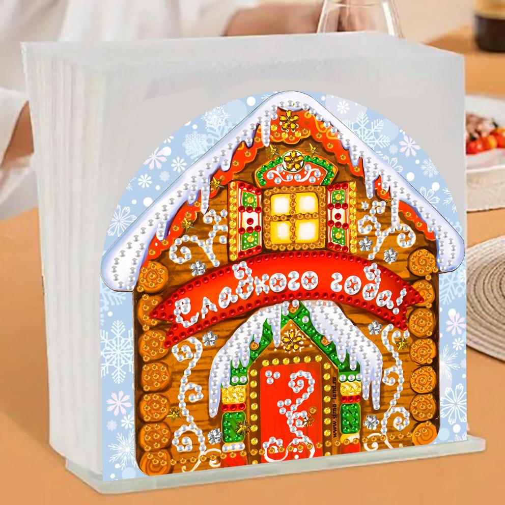 

Diamond Art 5D Креативный мультяшный рождественский домик бумажные салфетки держатель коробки портативный домашний офис бумажная коробка украшение дома