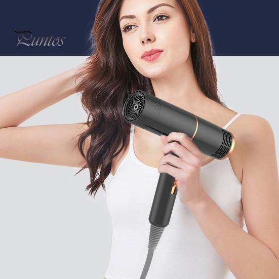 Uscător de păr de uz casnic cu lumină albastră de înaltă putere de 800 W Ioni negativi pentru îngrijirea părului Uscător de păr Femei Bărbați Uscător de păr pentru păr cu uscare rapidă și mut (Plug-in UE)