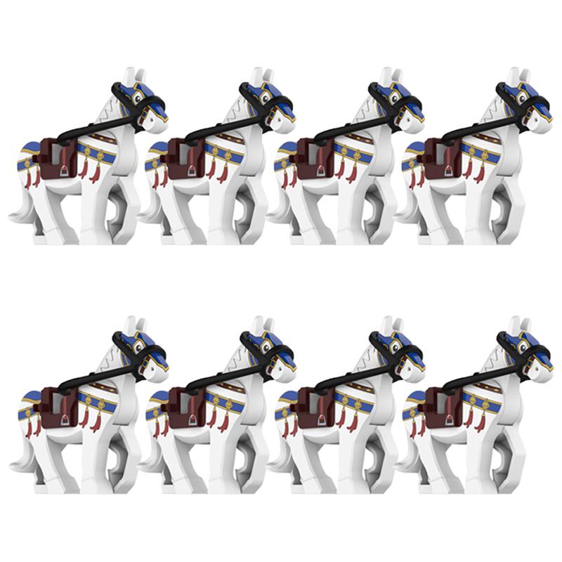 MOC Medieval Military Building Blocks Cavalry Regiment Knight Horse Animal Accessories Set Mini Bricks Buy Goods Boy Toy Gift