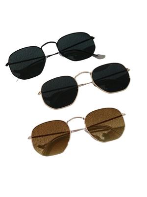 Nuevas Gafas de Sol Clásicas Poligonales Retro Personalizadas con Montura de Metal Gafas para Dama Gafas para Hombre