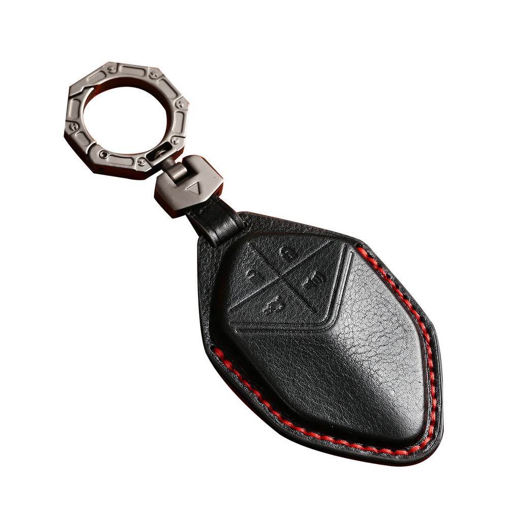 4 Bottons Luxury Genuine Leather Auto Key Fob Cover Case Remote Auto Accessories Fit For Changan Deepal S7 Premium Grade Auto Interior Accessory