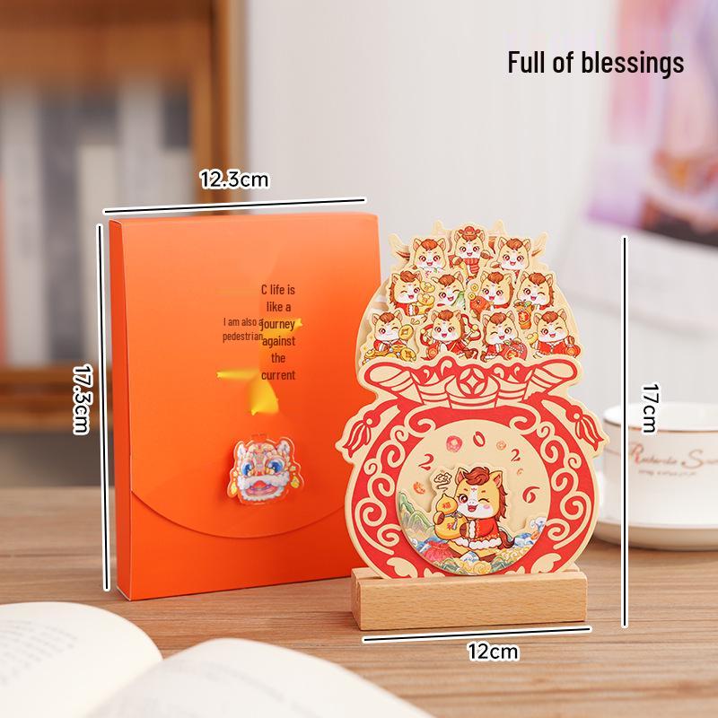 

Creative Wooden Desk Calendar with Solid Base - Stylish Desktop Ornament & Business Gift