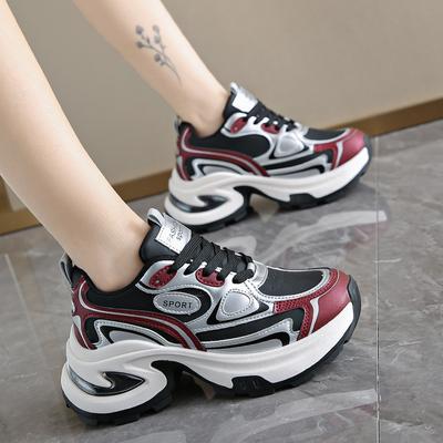 Modne Nowe Buty Casualowe dla Kobiety Platforma Sznurowane 2024 Wysoka Jakość Oddychająca Siatka Damskie Wulkanizowane Buty Zapatos De Mujer