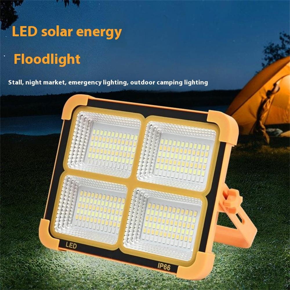 

Large 4 Grid 4800W Solar LED Light Outdoor Camping Rechargeable Floodlight Super Bright Emergency Lamp A
