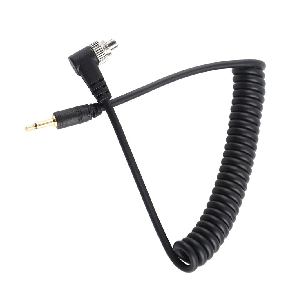 2.5mm to Male Flash PC Sync Cable Cord with Screw Lock Extended Coiled Wire