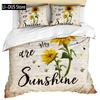 Sunflower Full Size Comforter Sets 3 Piece Black Bedding Comforter Sets Premium Sunflower Decor Bedding Set for Girls and Boys