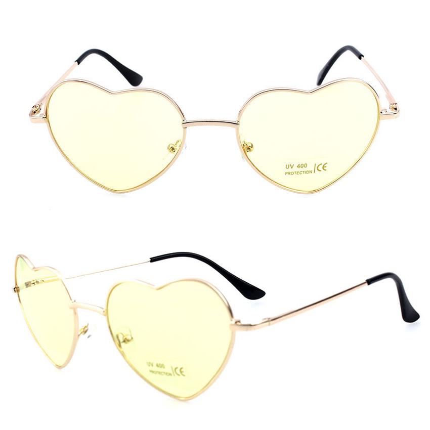 Women Sunglasses Cute Heart Frame Mirror Fashion UV400 Protection Vintage Retro Eyewear Sun Glasses