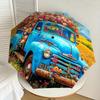 1pc Floral Vintage Truck Umbrella with Plastic Handle,Suitable for All Seasons Home Travel Outdoor UmbrellaDD432