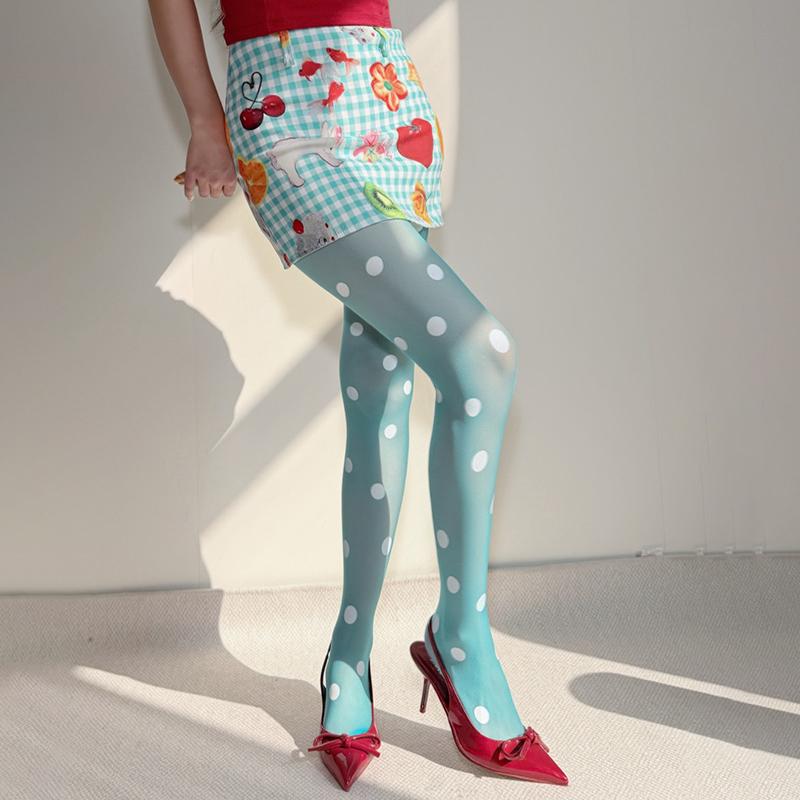 Y2K Polka Dot Stockings Women Tights With Polka Dot Print 2026 Summer 30D Ultra-thin Translucent Spicy Girl Sheer Pantyhose