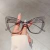 Oversized Cat Eye Glasses Women Stylish Vintage Blue Light Blocking Eyewear Butterfly Shaped Candy Color Rim Eyeglasses