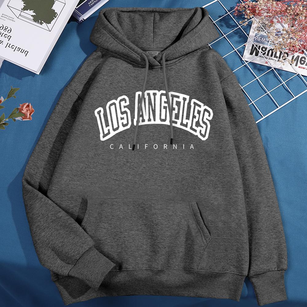 Los Angeles California City Hoody Men Women Creativity Crewneck Clothing Fashion Pullover Hoody Autumn Fleece Warm Streetwear