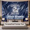 Custom Name Text Tapestry Dallas Cowboys Personalized Polyester Wall Tapestry For Bedroom And Room