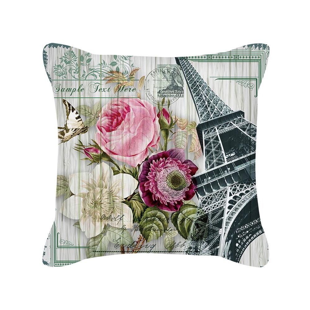 New Nordic Home Furnishings Flower Blooming Rich Pillow Cover Retro Style Car Sofa Cushion Waist Pillow Cover