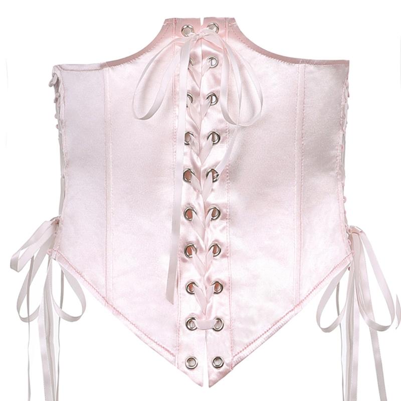 Waist Cinchers Dress With Corset Belt Mini Dress Elegant Sexy Party Daily Dresses Vacation Women Tie Up Corset Dress S