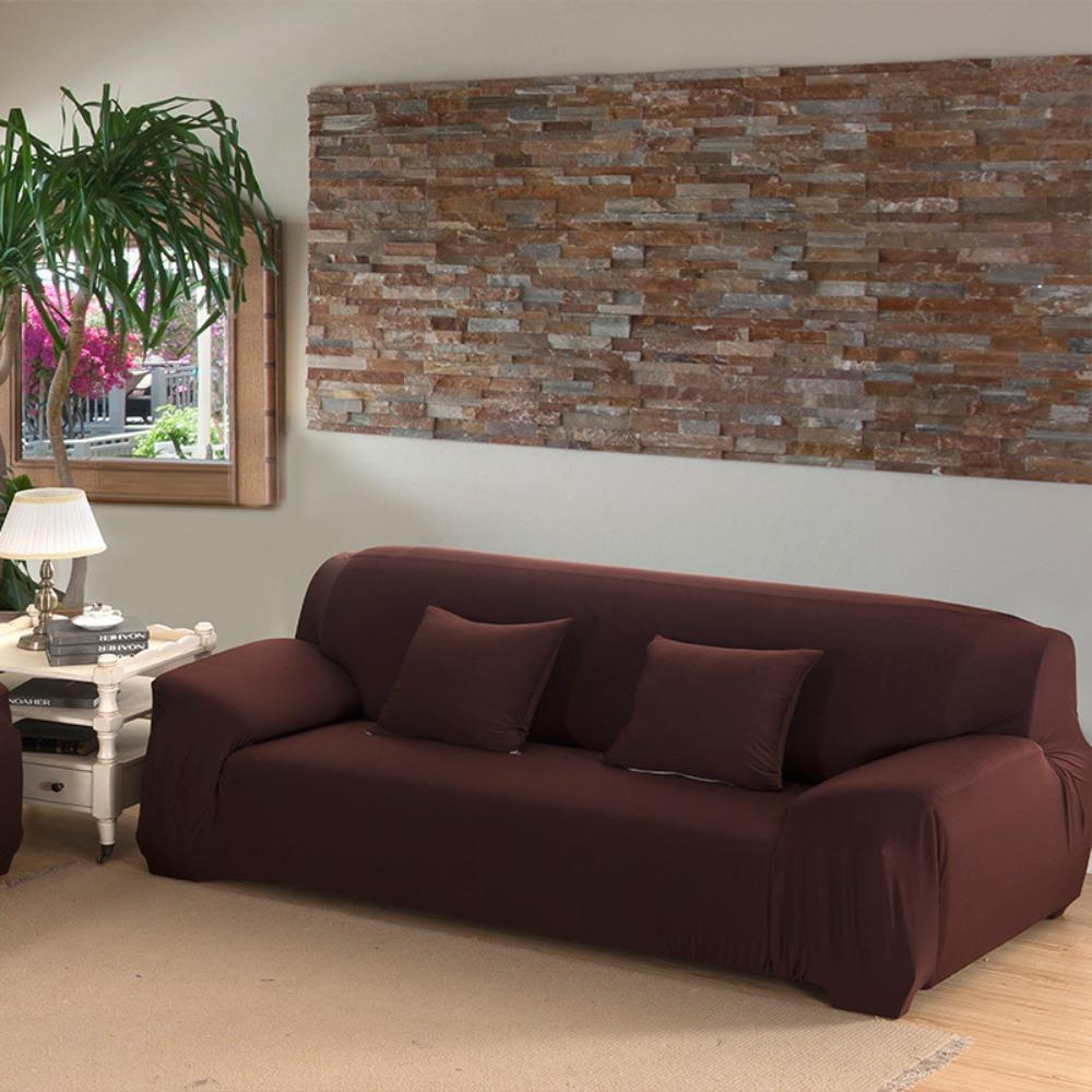 Elastic Solid Color 3 Seater Sofa Cover Dustproof Extendable Stretch Couch Cover All-inclusive Washable Sofa Protecter Apartment