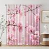 Set Of 2 Curtains Drapes Cherry Blossom Spring Scenery Versatile Polyester Without Rod All Living Room Made Great Window Treatment