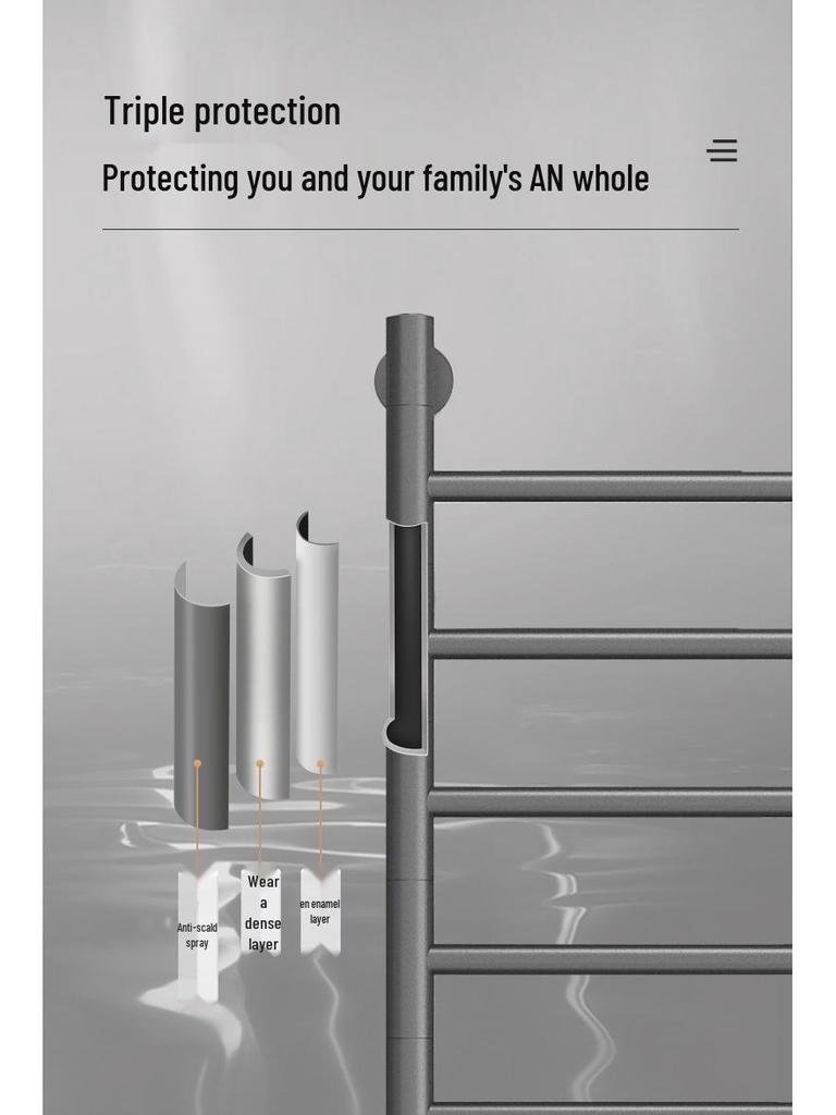 Compact Rotatable Carbon Fiber Heated Towel Rack with Drying & Sterilization