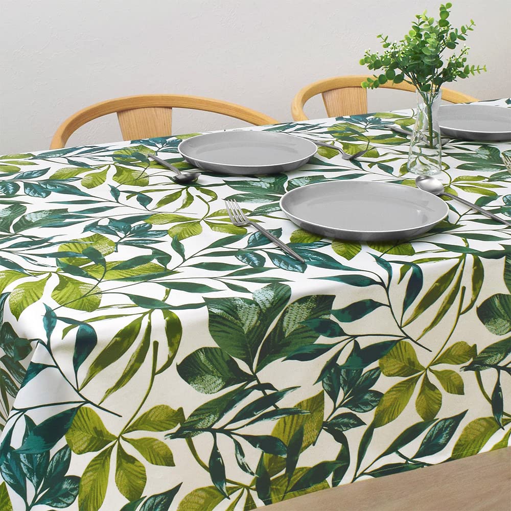 STIL Dekor Tischdecke, Laminierte Vinyl, Wasserdicht, Nordischer Stil, 140cm x 180cm, Botanisches Blattdesign, W4800810