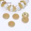 13mm 18K Gold Plated Brass Beads Caps For Jewelry Making Supplies,Round Bead Caps For Bracelets Accessories DIY Findings
