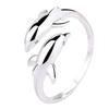 Yin Taifei Double Dolphin Silver Ring: Thai-Inspired, Adjustable, Stylish & Artistic Gift for Women