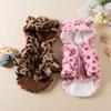Felpa con cappuccio per cane con stampa leopardata, cappotto invernale caldo in pile per cani di piccola taglia, cucciolo di Bulldog Francese, abbigliamento per animali domestici, costume accogliente