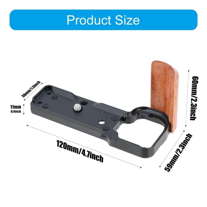 Wood Camera Handle Handgrip Quick Release Plate Compatible for ZVE10 Cameras Grip for Universal Use in Photography