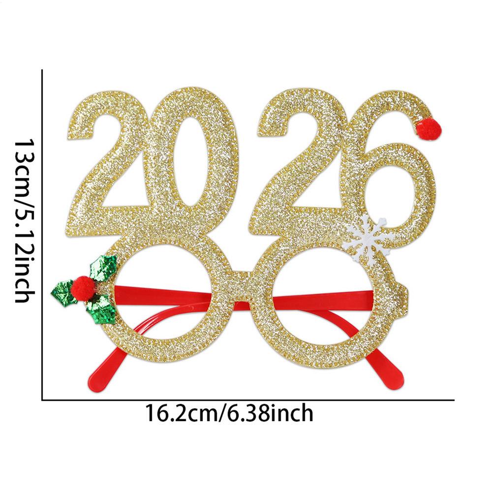2026 Christmas Theme Digital Funny Glasses Party Decoration New Year Photo Frame Creative Eye Wear for Holiday Celebrations