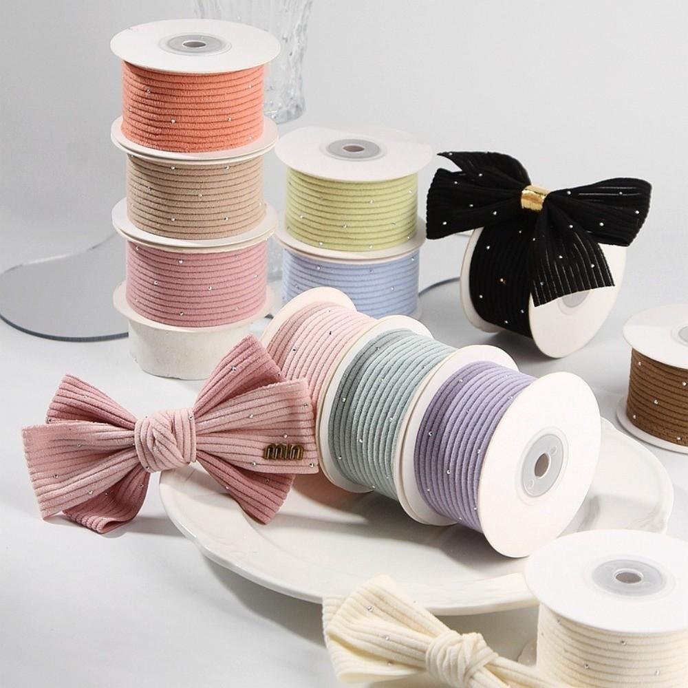 Handmade Crafts Cothing Materials DIY Gifts Packaging Ribbon New Sliver Dots Corduroy Ribbons