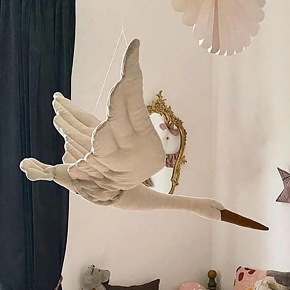 Big Cartoon Swan Hanging Flying Goose Stuffed Duck Toy Bedroon Baby Room Newborn Swan Ornaments Swan Toy Birthday Gifts for Kids