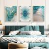 Nordic Light Luxury Blue Canvas Painting Modern Home Abstract Gold Poster and Print Wall Art Picture for Living Room Decoration