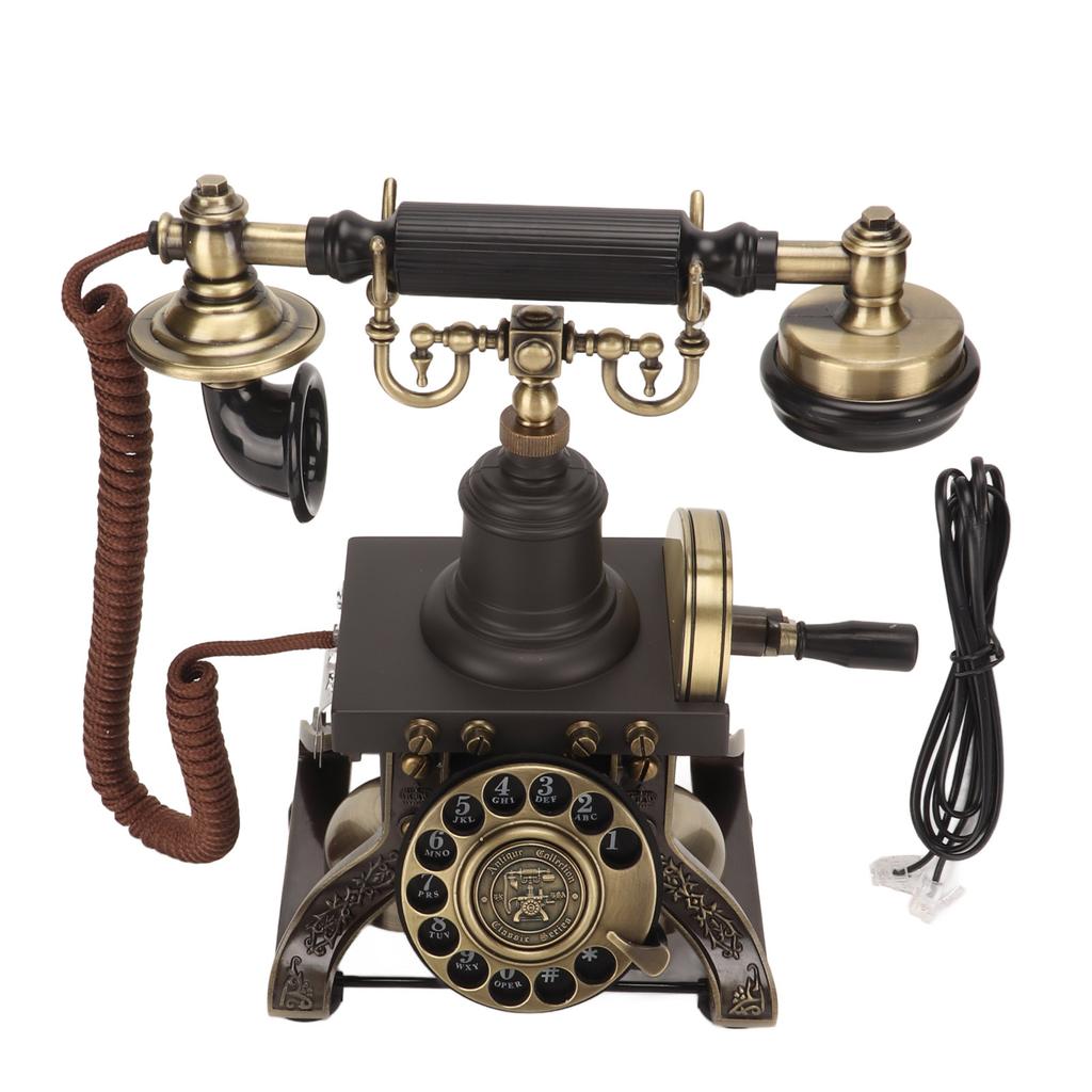 Antique Telephone Retro Vintage Rotary Dial Old Fashion Corded Landline Telephone for Home Home Accessories