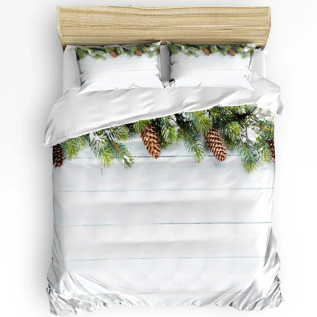 Winter Themed Snowman Christmas Tree Duvet Cover Bed Bedding Set Home Quilt Cover Pillowcases Bedroom Bedding Set No Sheet