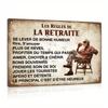 Charming German Vintage Metal Tin Sign - 'Retirement Rules: Wake Up Happy, Laugh More, Enjoy Every Moment' - for Home, Farmhouse