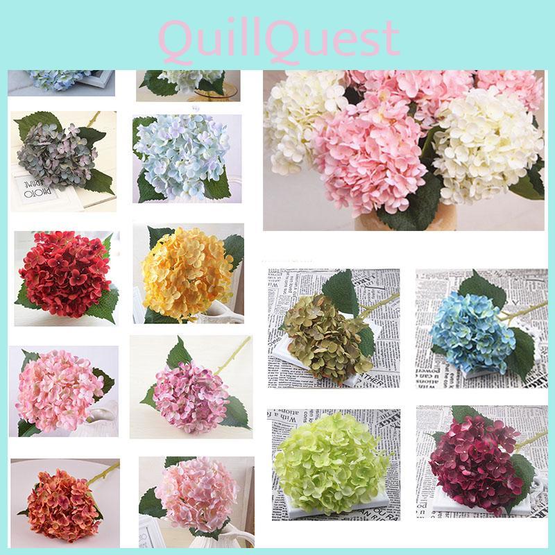 Elegant Faux Artificial Silk Hydrangea Bouquet For Stunning Home And Wedding Decor