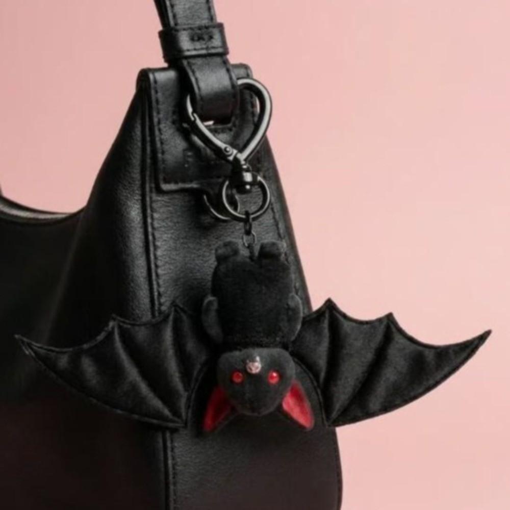 Transformable Plush Bat Keychain Novelty Cute Bat Keyring Bat Keychain with Wings Halloween Gift