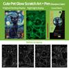 4 Pcs/Set A5 Noctilucent Diy Scratch Painting Cute Pet Animal Rabbit Panda Night Light Manual Scraping Painting Artistic Works