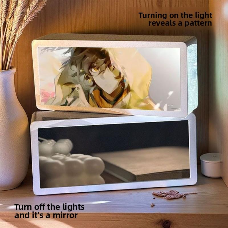 18.8cm/7.4in Charlie IX Dodomo 3D Anime Acrylic Light Box Table Cartoon Figures Color Night Touch Plug In Lamp Atmosphere Decor