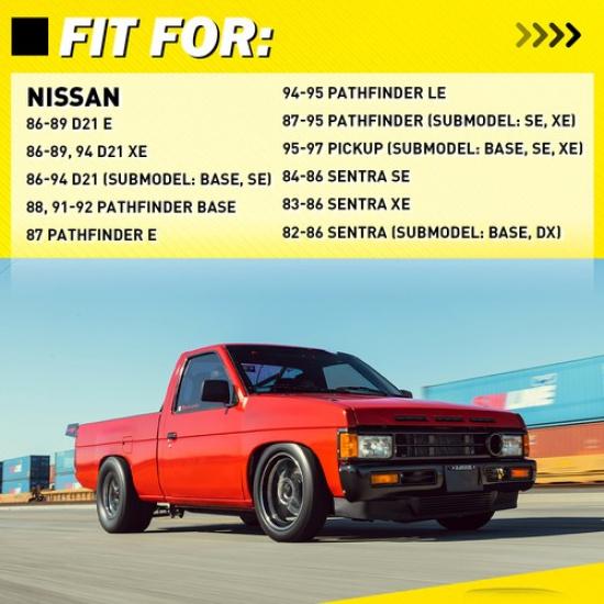 For 1986-1989 Nissan D21 XE Outside Exterior Door Handle Front Left Right 2pcs