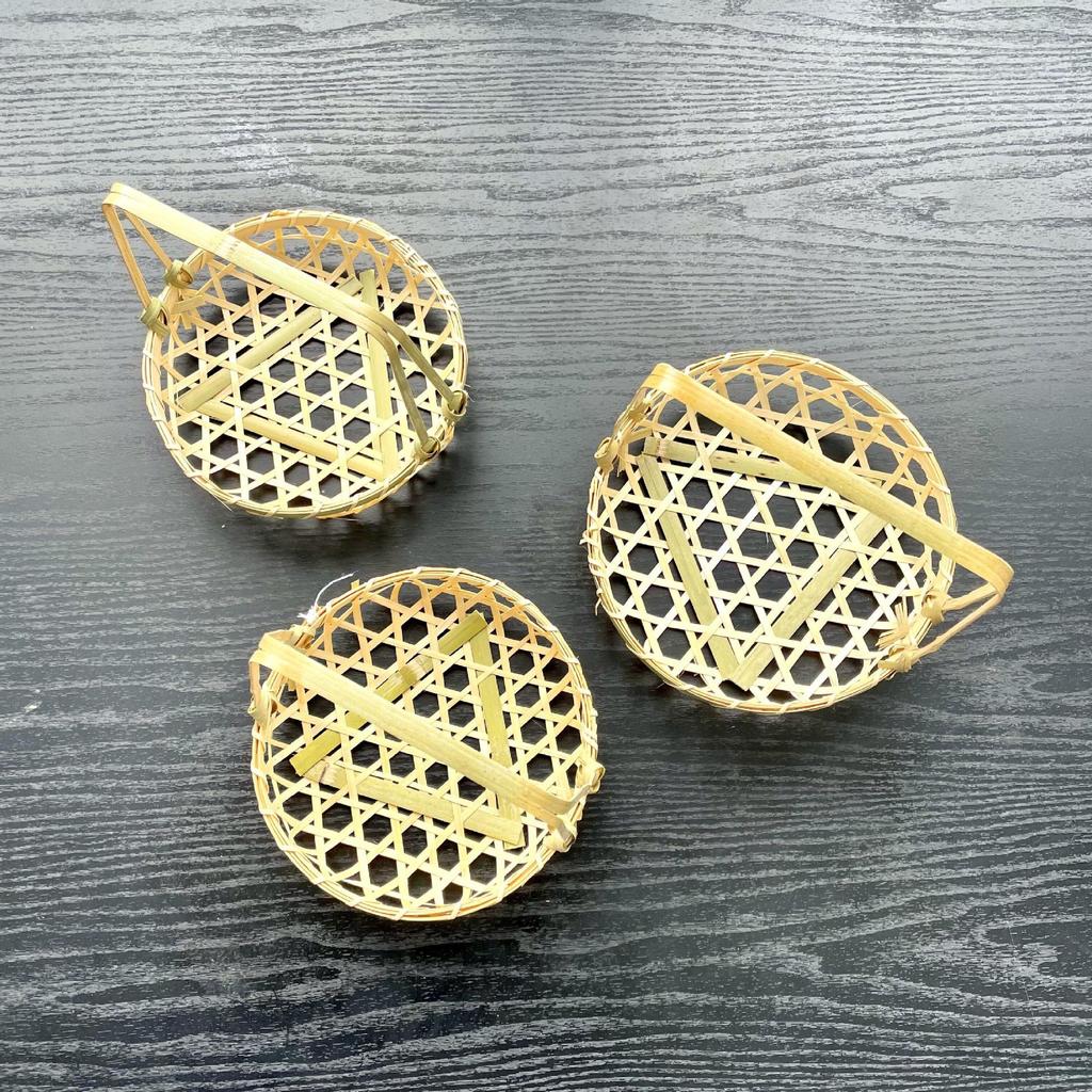 Handtasche aus Bambusgeflecht: Mini-Korb für Snacks, Hanfu-Accessoire oder Obstschale