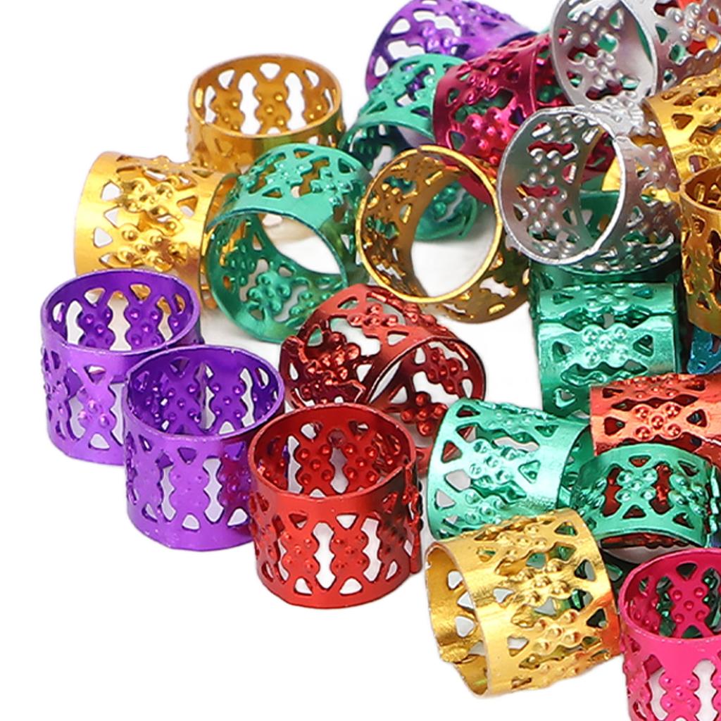 100 stücke Dreadlocks Perle Aluminium Bunte Modische Haar Zopf Ring Dekoration Schmuck Zubehör
