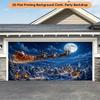1Pcs Santa Sleigh Flying Night Decoration Background Winter Backdrop For Photo Studio Photo Booth Party