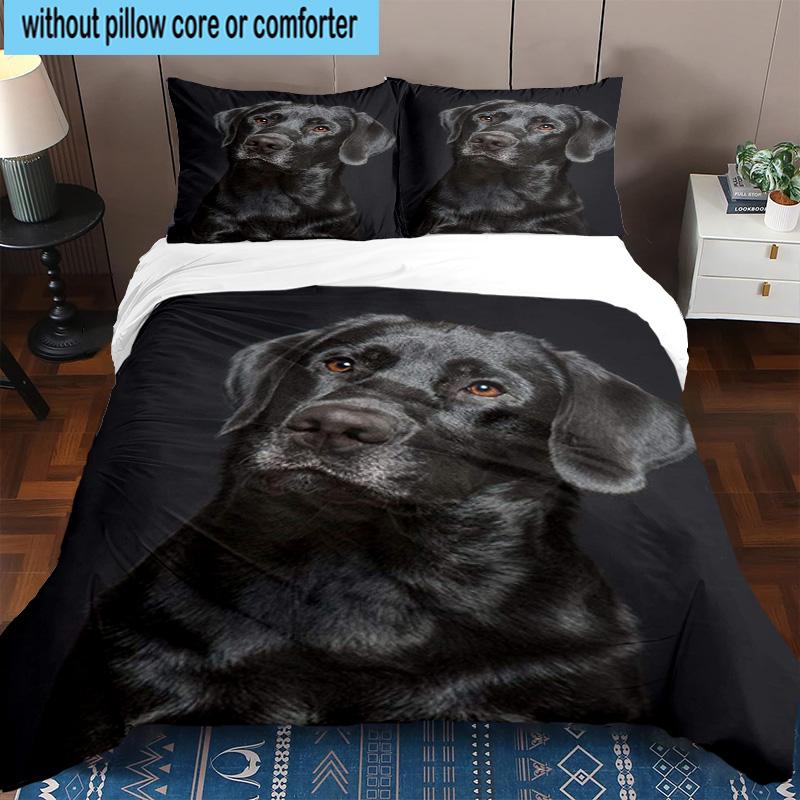Butterflies And Bulldog Garden 3pcs Bedding,Including 1pc Duvet Cover And 2pcs Pillowcases Perfect for Christmas,Ideal for Bedroom, Dormitory