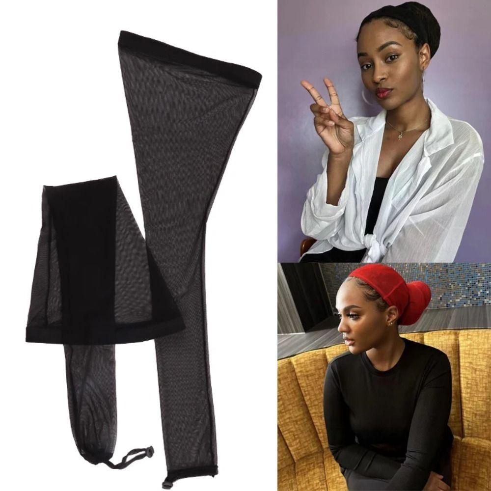 

Long Braiding Hair Sleeve Black Adjustable Drawstring Hairnet Crochet Braid Wig Cap Hair Styling рожевий